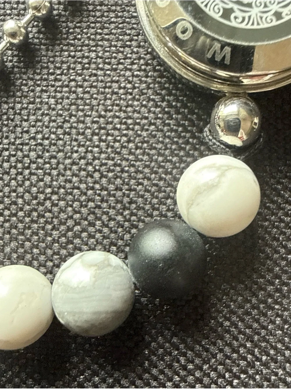 Totwoo Bluetooth Connect to Love Adjustable-Onyx+White Stone-Moon Star Bracelet